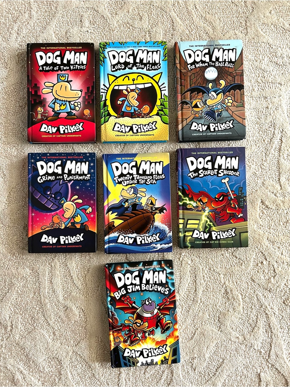 Dog Man Hardcover Book Set Of 7 By Dav Pilkey English In Great Condition